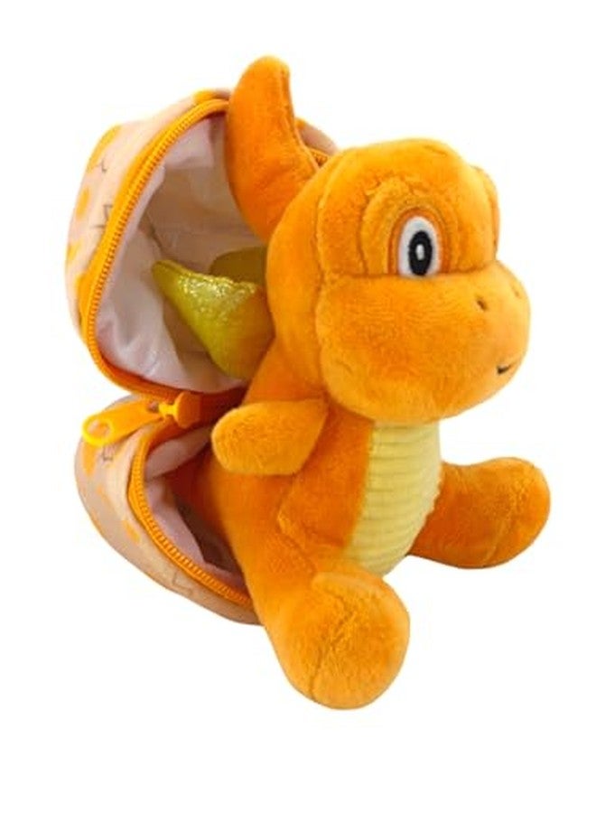 Dimpy Stuff Orange Dinosaur Plush Toy with Egg Shell, 16 cm - Image 4